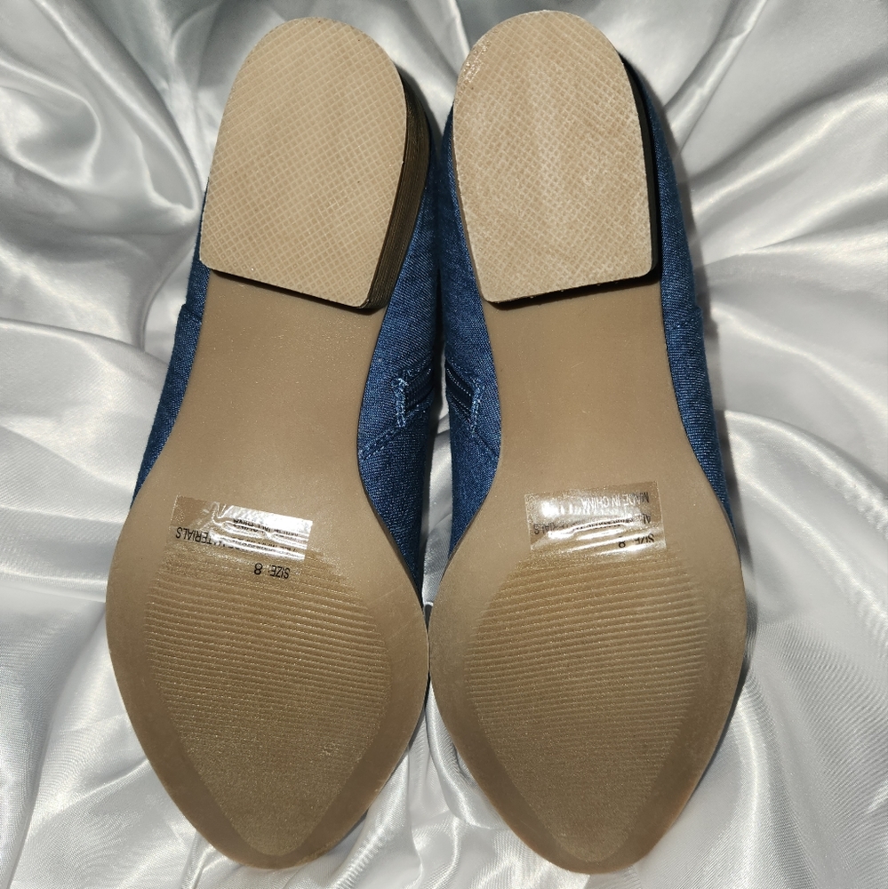 Qupid Denim Booties | Rose Design | Sz 8 - Picture 4 of 4